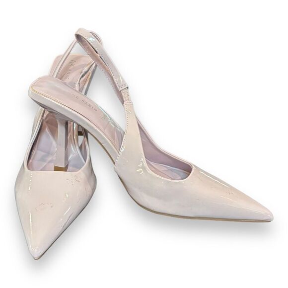AK Anne Klein Womens Tan Indianna  Pointed Toe Slingback Heels Size 5M - Picture 7 of 9